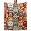 North American Owls Throw Blanket Stylish Decor Blanket Gift for Friends Roommate