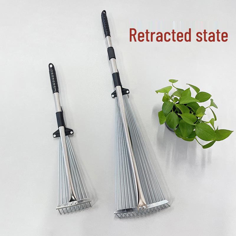 Grass and Leaf Rake: Versatile Telescopic Rake for Gathering Grass and Leaves, Lawn Claws and Agricultural Tool.