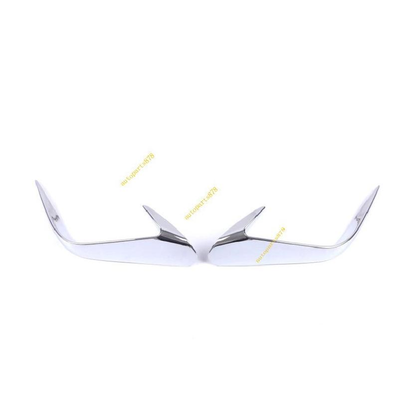 2PCS For Cadillac CT4 2020-2025 Chrome ABS Rear Bumper Fog Light Eyebrow Trim