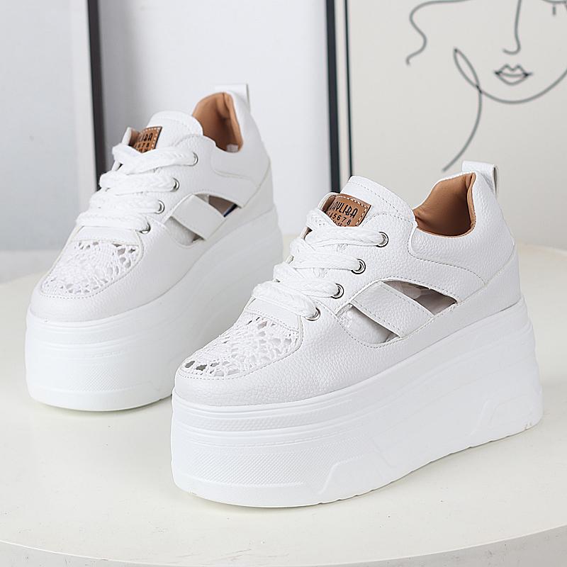 Fashion 12CM Women Breathable Platform Casual Shoes Women Height Increased Vulcanized Shoes Thick Sole Zapatos Mujer Zapatillas Mujer