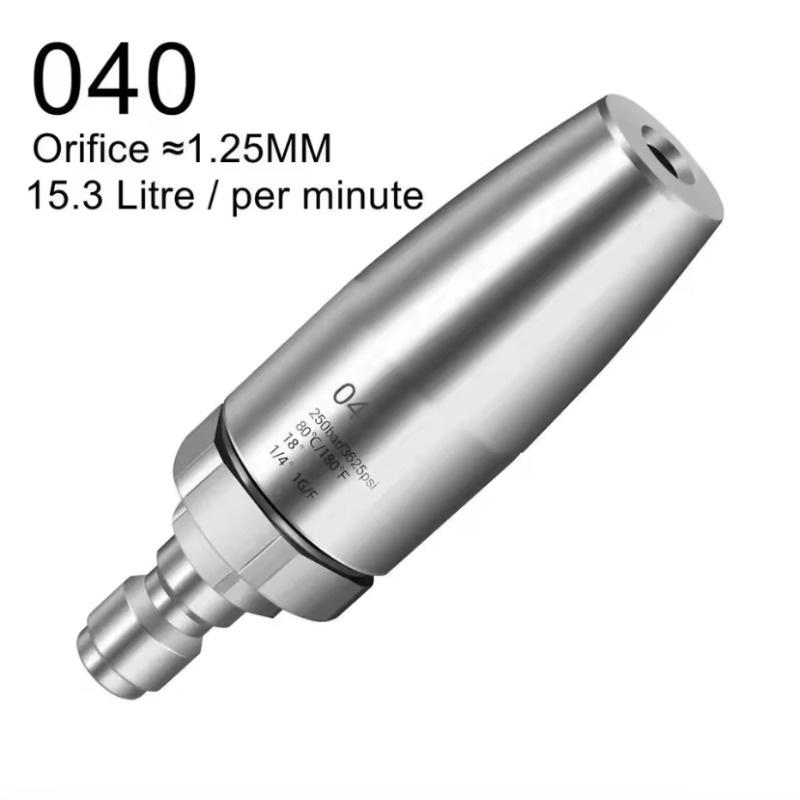 Stainless Steel 360° Swivel Pressure Washer Nozzle, Quick-Connect Lotus Spray Head for Tree Bark & Rust Removal