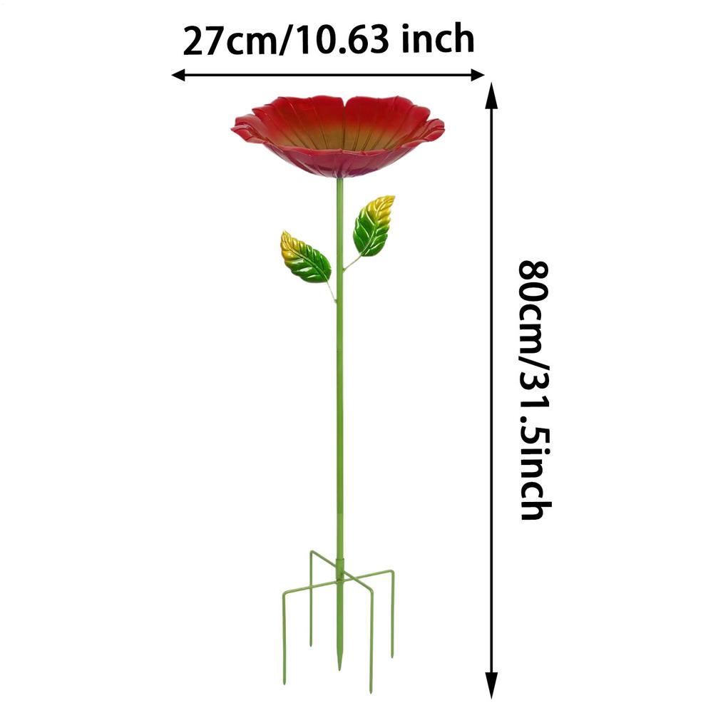 

Bee Watering Station Flower Shaped Garden Stake Bird Water Feeder Outside Butterfly Drinking Station For Patio Backyard Porch красный