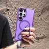 Suitable for Samsung S25 Ultra Magnetic Phone Case S25 Creative Ring 360 Degree Rotating Support S24 Skin Feeling Scrub