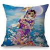Ancient Japanese Traditional Geisha Oil Painting Art Home Decorative Sofa Throw Pillow Case Beautiful Girl Linen Cushion Cover