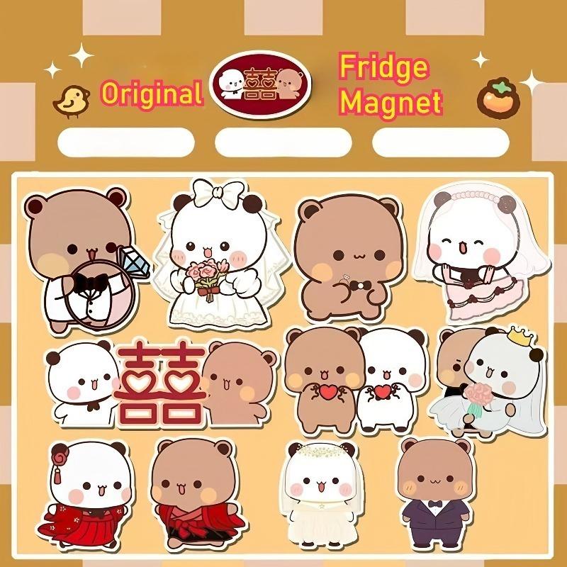 Magneti per Frigorifero Matrimonio Bubu Dudu Kawaii Panda Yier Adesivo Decorazione Casa Anime Creativo Accessori Casa Ornamento Coppia Regalo