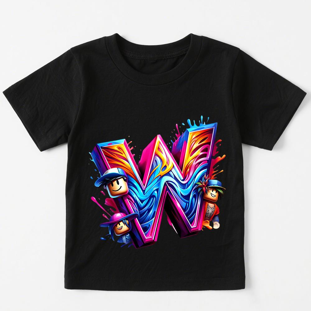 

Fashion Cartoon Letters Printed T Shirts For Boys Girls Kids Short Sleeve Casual Tees Childrens Summer Clothing 5-6Y
