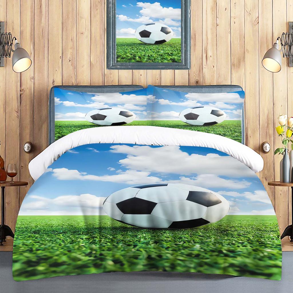 Football Duvet Cover Set Comforte Printed Cartoon Twin Size Bedding Sets Christmas Gifts 3-piece