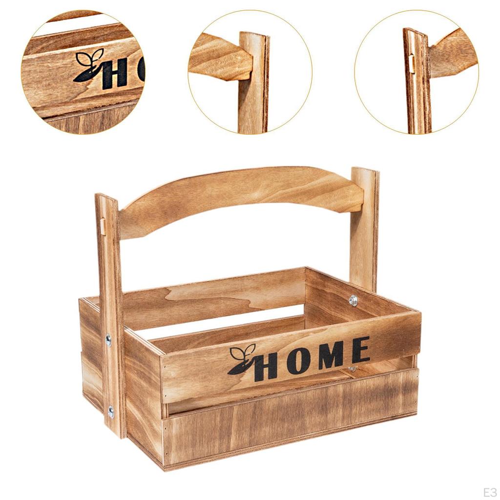 Elegant Wooden Fruit Bowl with Handle for Kitchen Decor