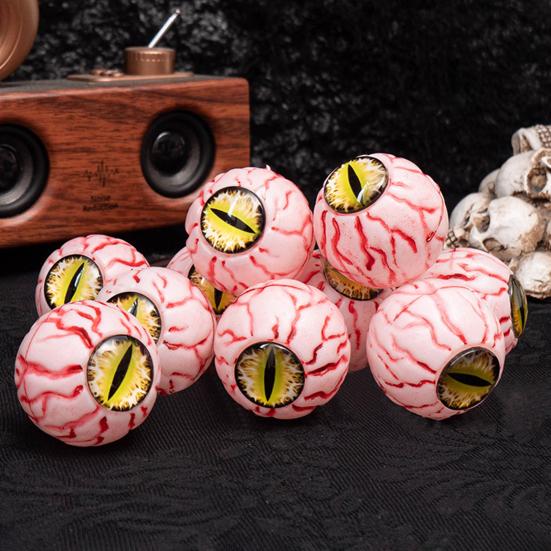 10 Pcs Halloween Fake Eyeballs Realistic Scary Plastic Bloodshot Eyeball In A Net Bag for Haunted House Halloween Party Decoration