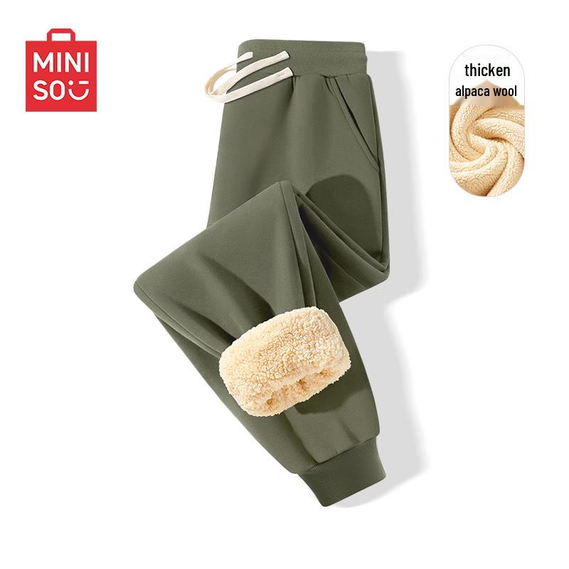 MINISO Men's Fleece-Lined Cuffed Casual Pants