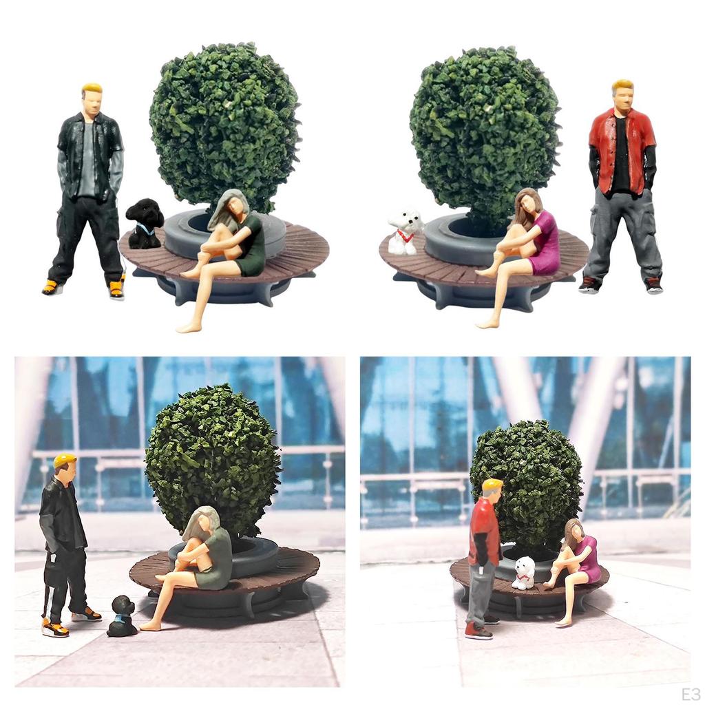 1/64 Miniature Model Street People Figures, Diorama Toys Supplies Scenery Tiny Scenes