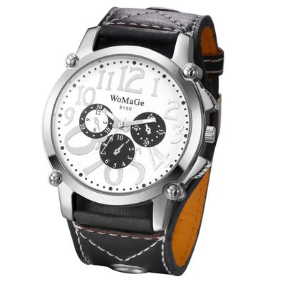 Leder Rock Punk Stilvoll Analog Quarz Lederband Kleine Sekunde Dekoration Wasserdicht Accessoires Geburtstag Weihnachtsgeschenk Herrenuhr Herren
