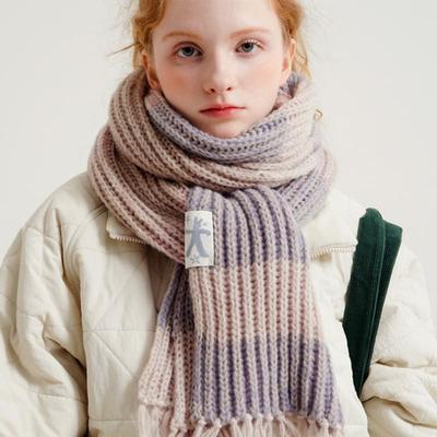 WV PROJECT Écharpe Tricot Macaron Rose Avoine JNAC7763