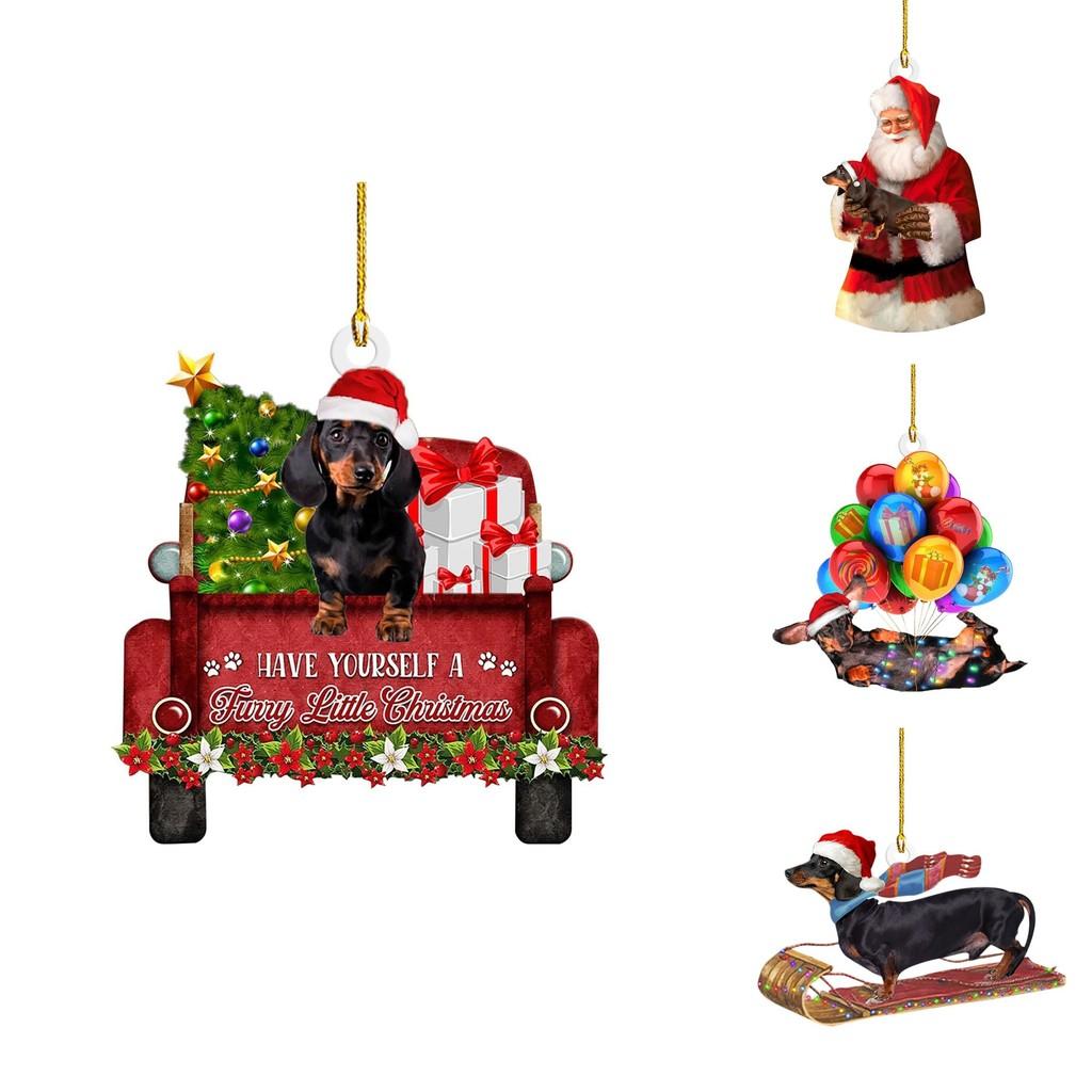 Adorable 2023 New Christmas Dachshund Series Tree Ornament For Home And Car Decor