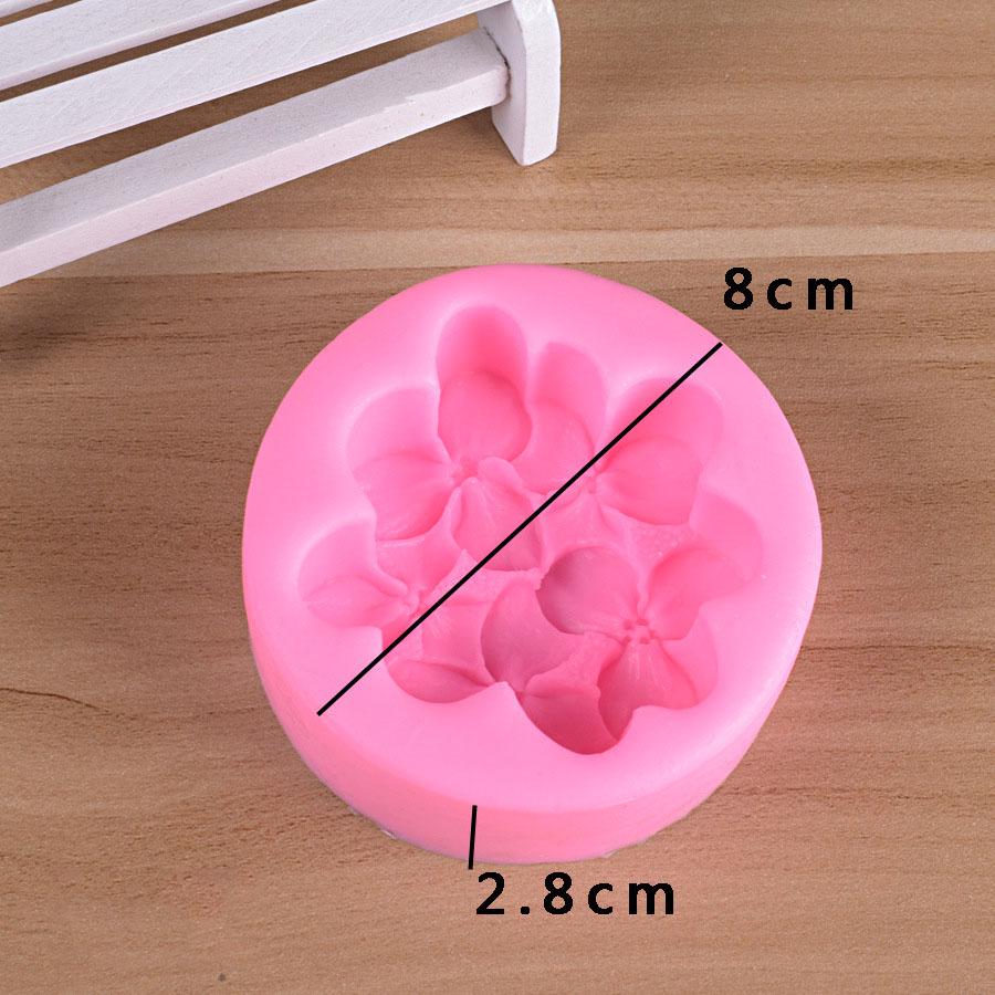 Silikonform Klee überlappende Blumenseifenform DIY handgemachte Backform