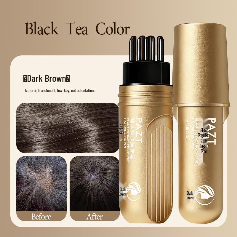 PAZT 8-Core Disposable Hair Coloring Pen 20ml with Comb, Temporary Gray Hair Cover, No Fade