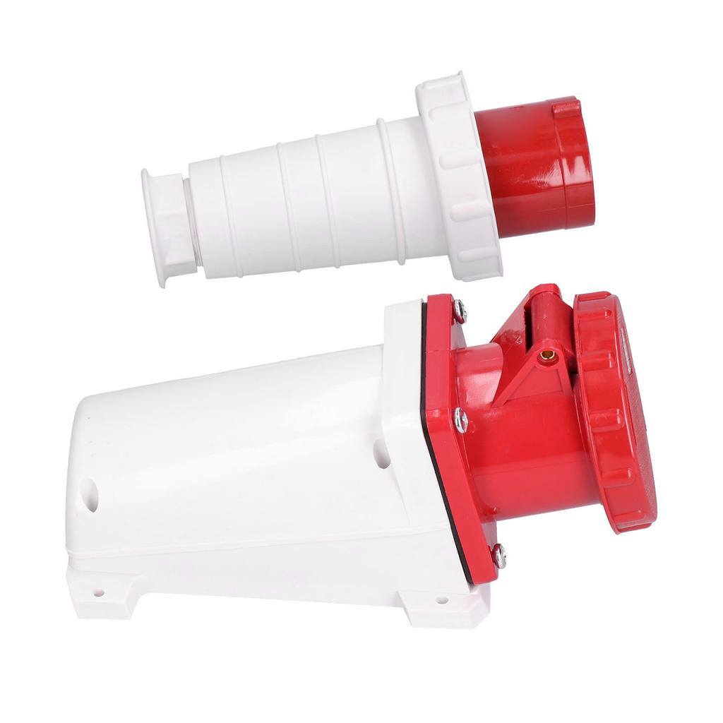 Conjunto de conectores de tomada industrial IP67 à prova d'água 3 fases de energia 4 pinos 63A 3P+E 380415V