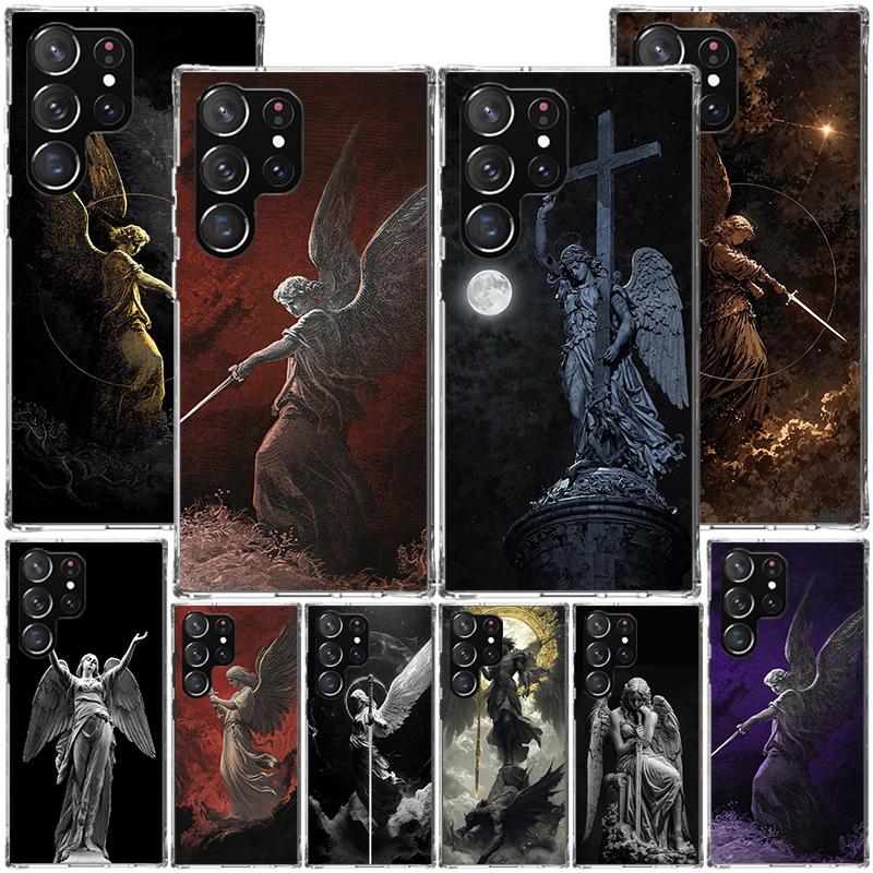 Archangel Michael Phone Case For Samsung Galaxy S24 S25 Edge S26 Ultra S23 S22 S21 Plus S20 FE + Personalized Print Cover Galaxy
