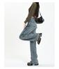 Women's American Retro Wide-Leg Jeans, High Waist, Straight Loose Fit, Floor-Length, Spring/Autumn 2023 Design 