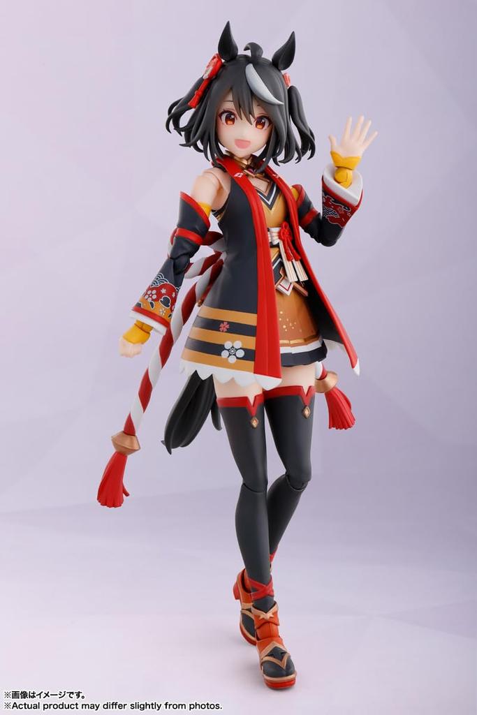 TAMASHII NATIONS Uma Musume Pretty Derby Kitasan Černá 140mm malovaná pohyblivá figurka SHFiguarts cca. PVC a ABS