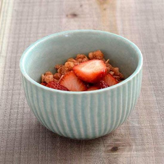 Tableware East Outlet Colon Horsetail Bowl Japanese Tableware Small Bowl Cafe Tableware (Blue Penetration)