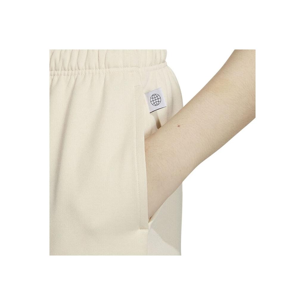 Adidas Neo Plain Logo Elastic Waist Straight-Leg Casual Shorts Women Bottoms Beige IA5011