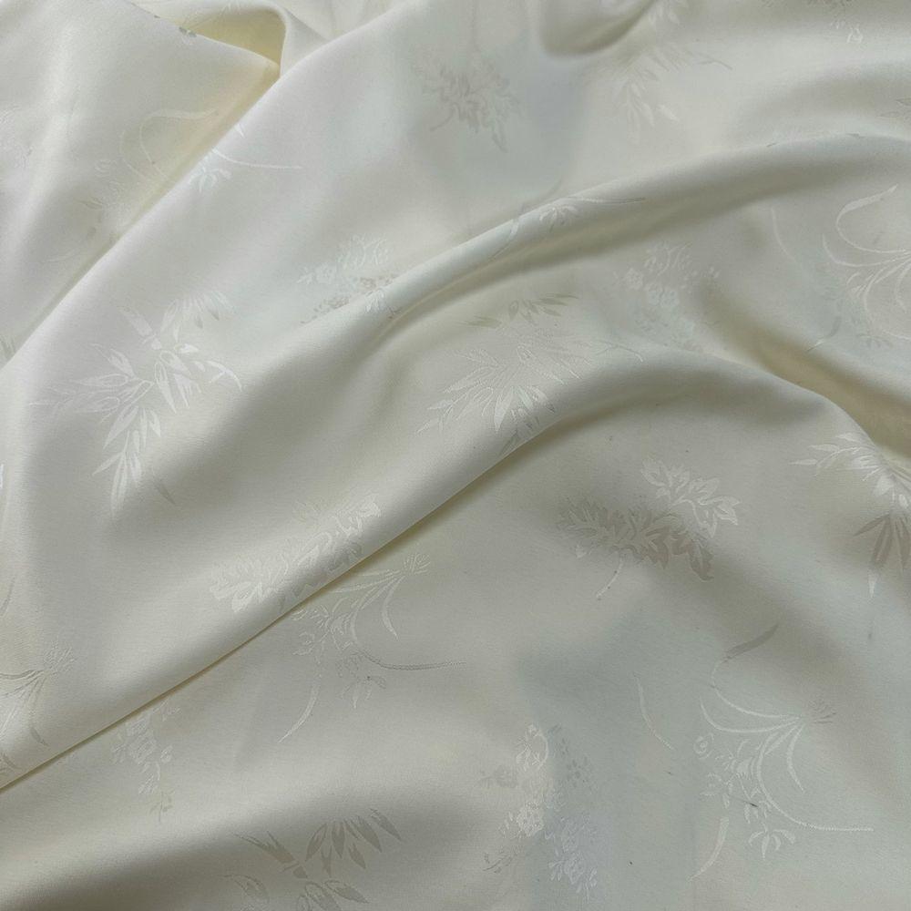 Thick and Heavy and Soft Bamboo Leaf Jacquard Satin Fabric Suitable for Wedding Gowns Formal Dresse and Designer Clothing Fabric