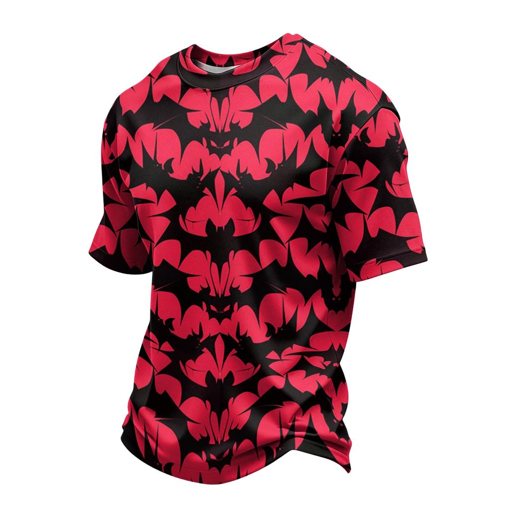 Men's Casual Short Sleeve T Shirt Lightweight Breathable Crew Neck Halloween Print Tee Suitable for Everyday Wear and Outdoor Activities