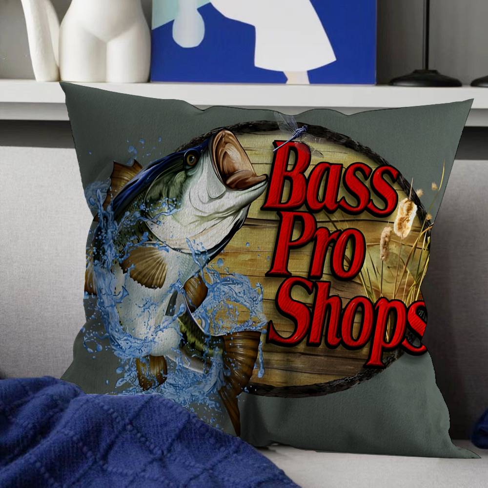 Fishing Brand BassProshops Cushion Cover Decorative Pillow Sofa Home Decor Case Pillow Cases