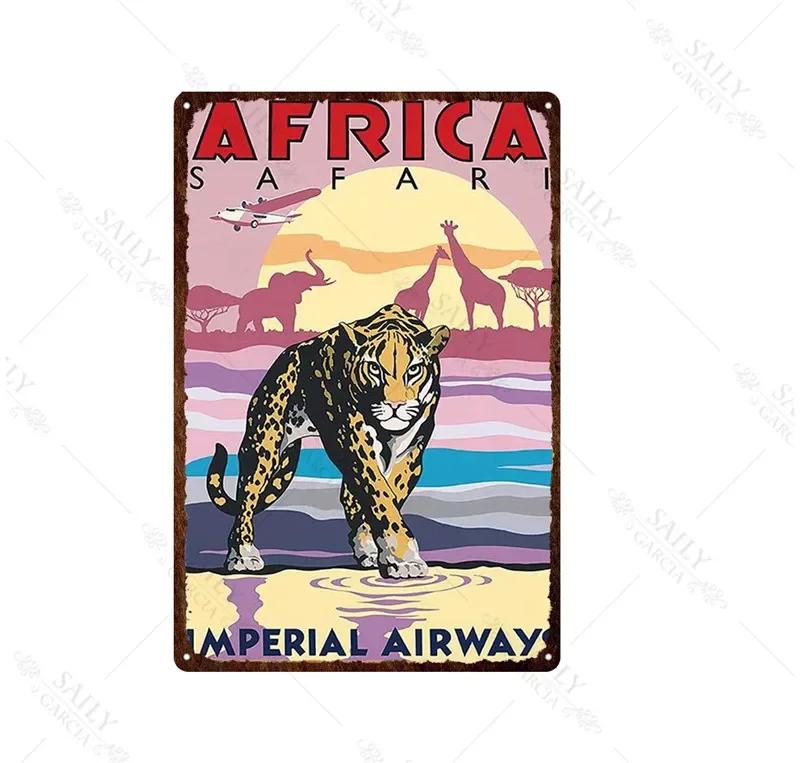 Africa City Sign Vintage Metal Sign Christmas Gift Metal Plates for Wall Art Retro Home Kids Room Decor Metal Poster 30X20Cm