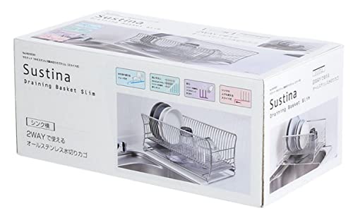 Pearl Metal Silicone Dish Drainer, Slim, Sliding Type, 18-8 Stainless Steel, Sustaina HB-5530