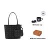 MCM Visetos Medium Tote Bag, Black Monogram Handbag, for Daily Commute Shopping Travel MWPDALR01BK001