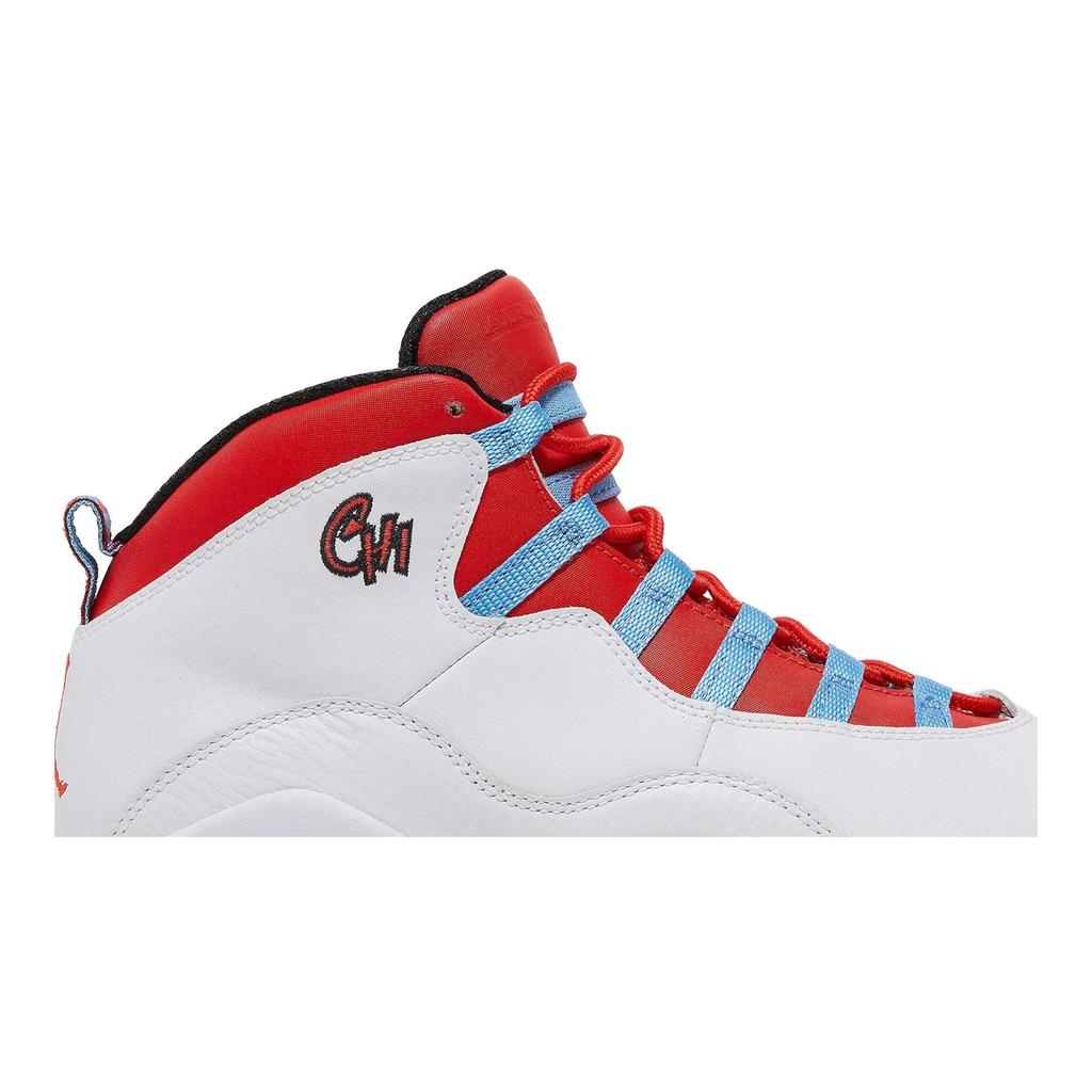 Air Jordan 10 Retro BG 'City Pack - Chicago' (Unisex) White / Lt Crmsn-unvrsty Bl-blk Kids' Basketball Shoes 310806 114