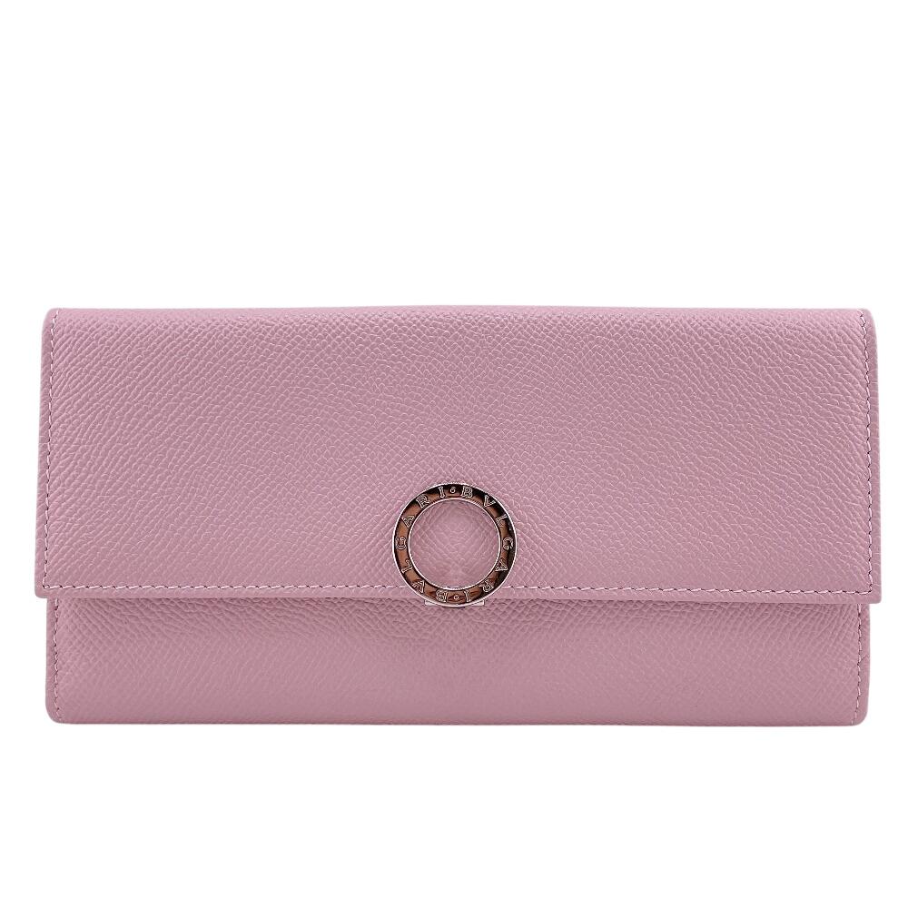 

BVLGARI Bifold Wallet Flap Hook Be zero one leather Purse pink leather Women Used