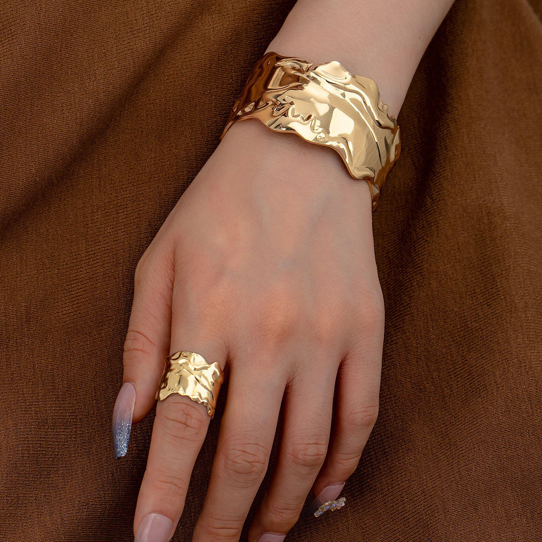 

Korean Style Fashion Irregular Bangle Ring - Women s Trendy Niche Design Jewelry