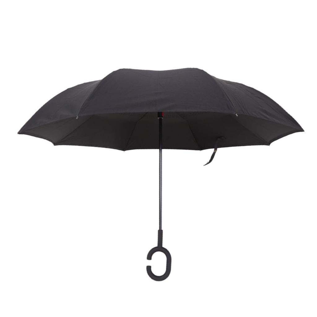 Unisex Reverse Folding Umbrellas Car Outdoor Straight Parasol
