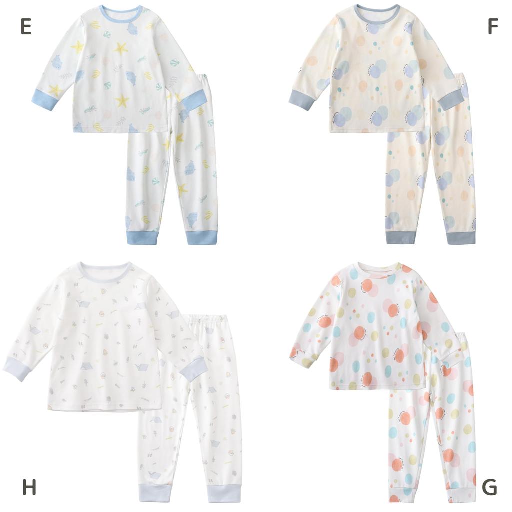 WEAR SHOW Long Sleeve Pajama Set for Boys and 11 Baby Perfect for Kindergarten and Elementary School Entrance Sea Kids' Girls, Patterns, 40-Count 100%
