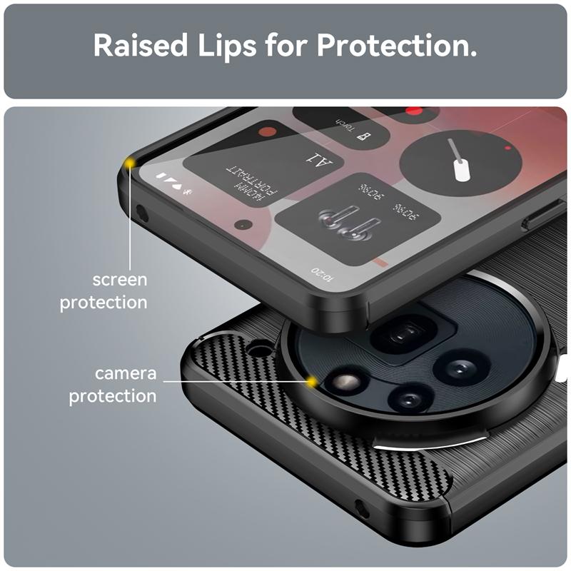 For Nothing Phone 3a Pro Case Anti-knock Silicone Carbon Fiber Cover For Nothing Phone 3a Pro Case For Nothing Phone 3a Pro Case