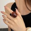 Women's High-End Amber Resin Statement Ring - Versatile Cold Style for Index Finger