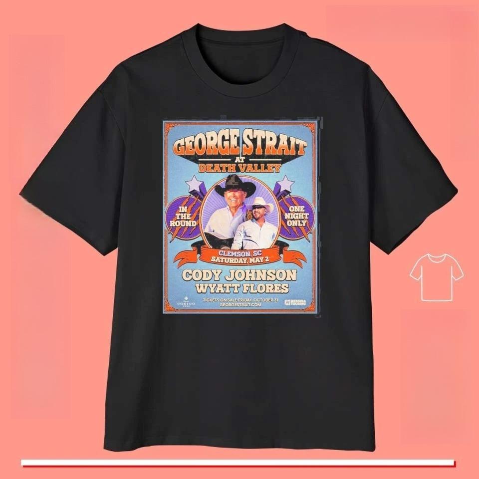 

Новая футболка George Strait At Death Valley Stadium Stage 2026 в Клемсоне, Южная Каролина, 2 мая 2026 года, Только один вечер в The Round XL