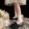 Lolita Bow Tie Mid Calf Lace Socks Princess Japanese Style Cute Socks for Women Girls Dress Skirt Accessories 1Pair Kawaii Socks