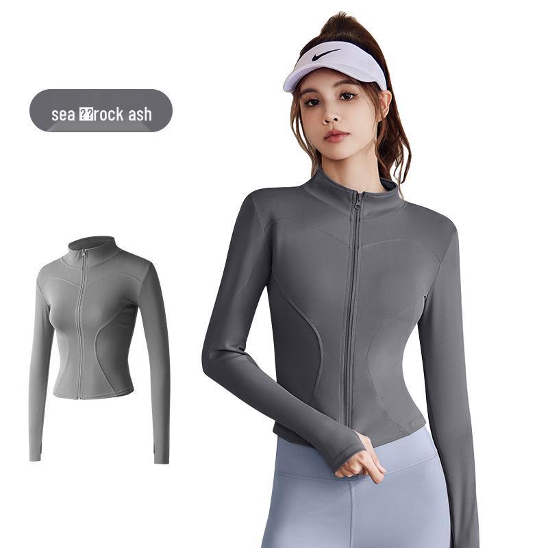 Women's Slim Fit Long Sleeve Sports Jacket - Quick Dry, High Stretch, Breathable, Sun Protection for Yoga and Running