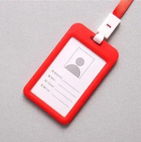 

Colorful Waterproof Card Holder Employee ID Case with Lanyard Double Side Simple Bus Case Badge Holder Credit Card Sleeve Purse