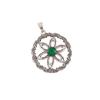 Green Onyx Gemstone 925 Sterling Silver Handcrafted May Birthstone Pendant 1.48" CP-29-19
