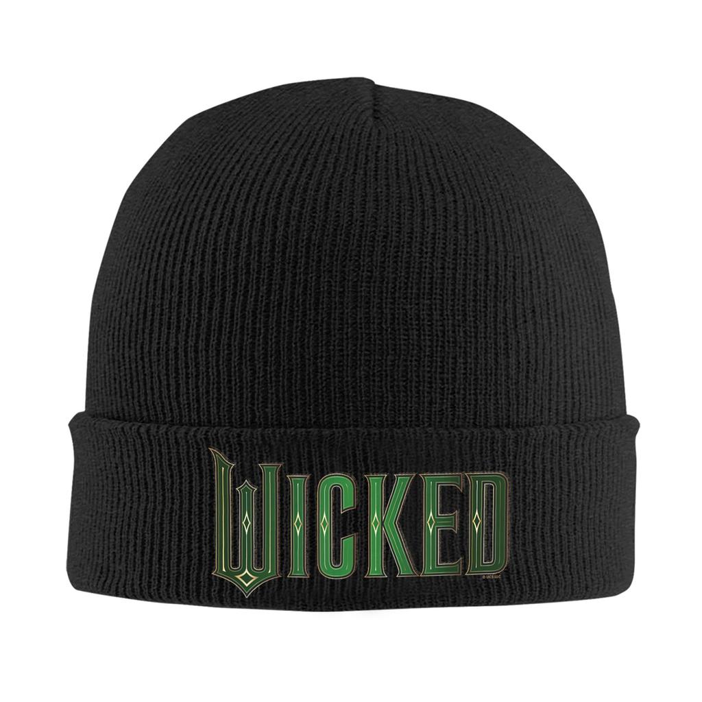 Wicked Movie Logo Emerald Green Beanie Hats Knit Hat Men Women Street Warm Caps Spring Hippie Design Bonnet Hats