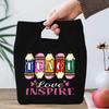 Mode Teach Mittagessenstaschen Mittagessenstasche Schulkinder Teach Liebe Inspirieren Grafikdruck Damen Picknick Reise Thermisch Wesentlich Tragetaschen