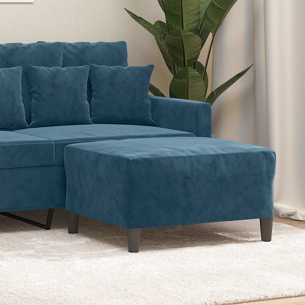 vidaXL Fußhocker Blau 70x55x41 cm Samt blau