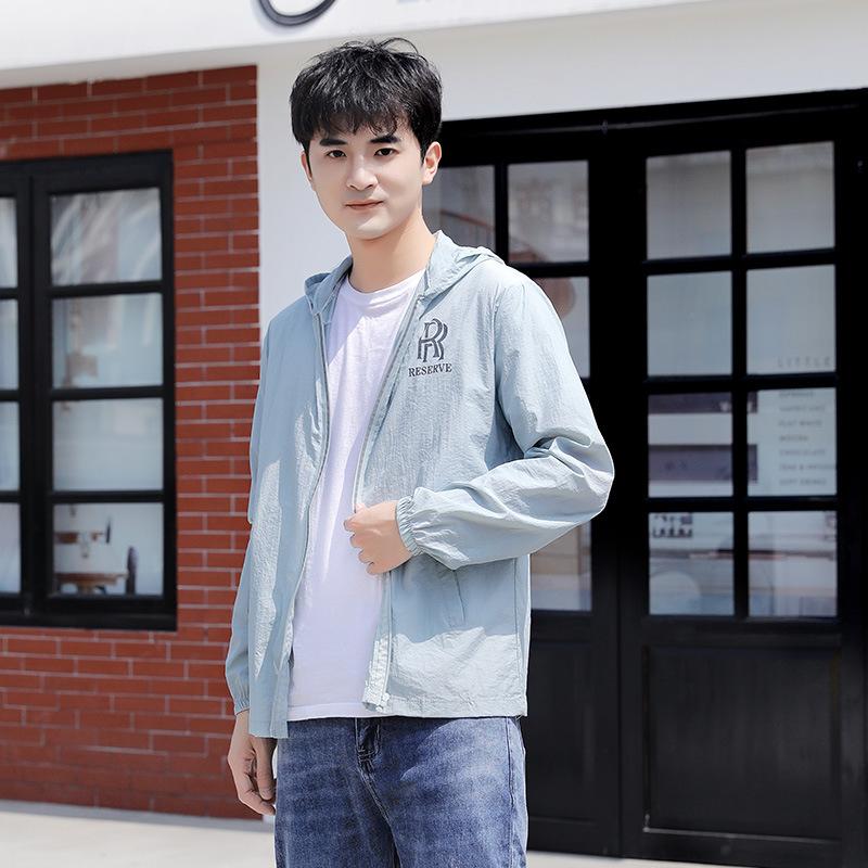 

Летняя солнцезащитная одежда, мужская солнцезащитная одежда, одежда для рыбалки, охоты, быстросохнущая ветровка из кожи One Size серый/синий