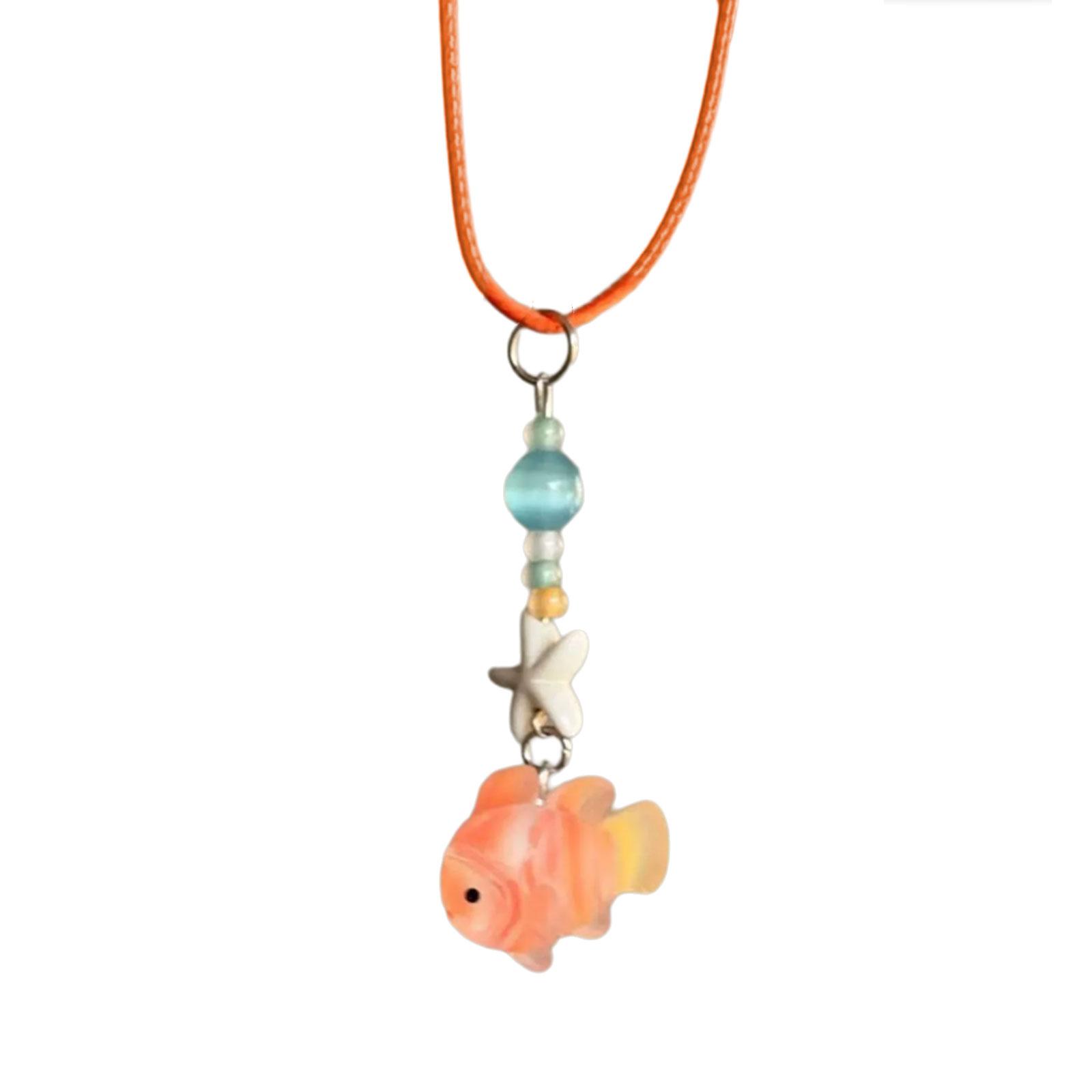 

Милое ожерелье из бисера в виде рыбы-клоуна, ювелирное изделие, уникальное ожерелье из бисера с подвеской в виде рыбы-клоуна для любителей моды оранжевый