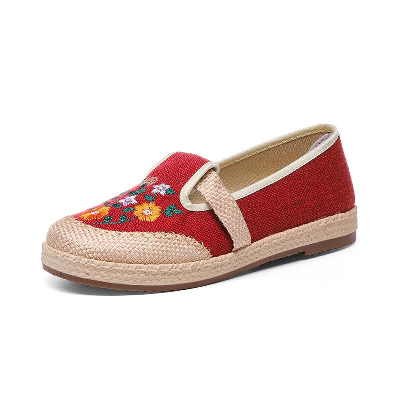Trendy Women s Slip-On Korean Style Breathable Hemp Casual Shoes 40